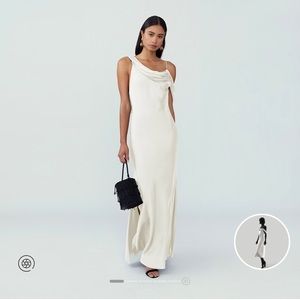 Fame & Partners Francois Dress in Ivory White Satin